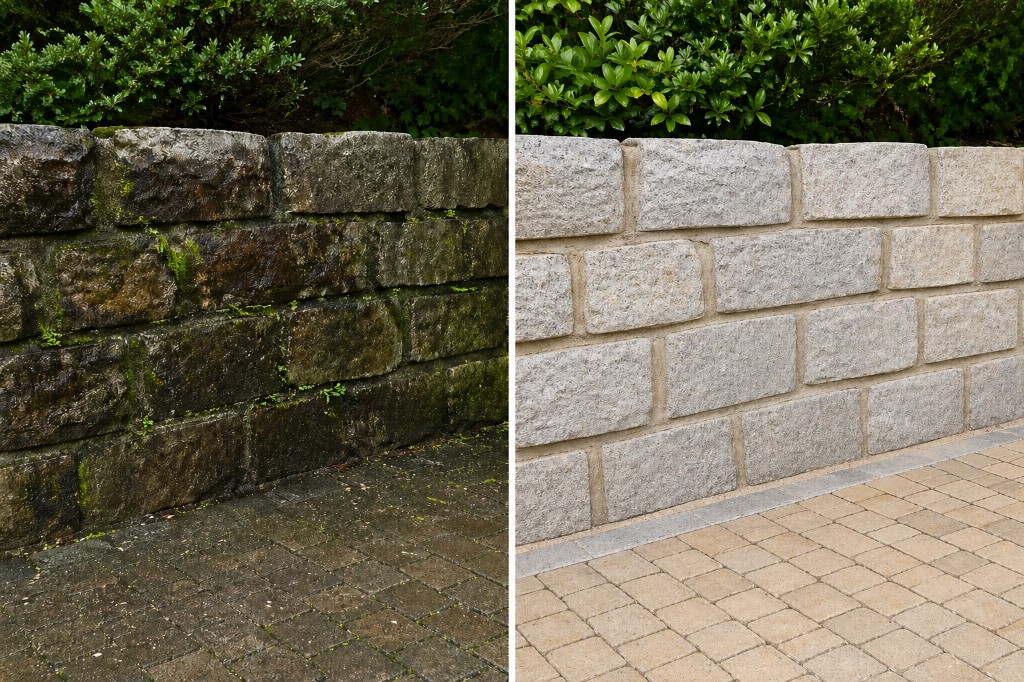 Vorher/Nachher: Beispiel 1 – Mauerreinigung