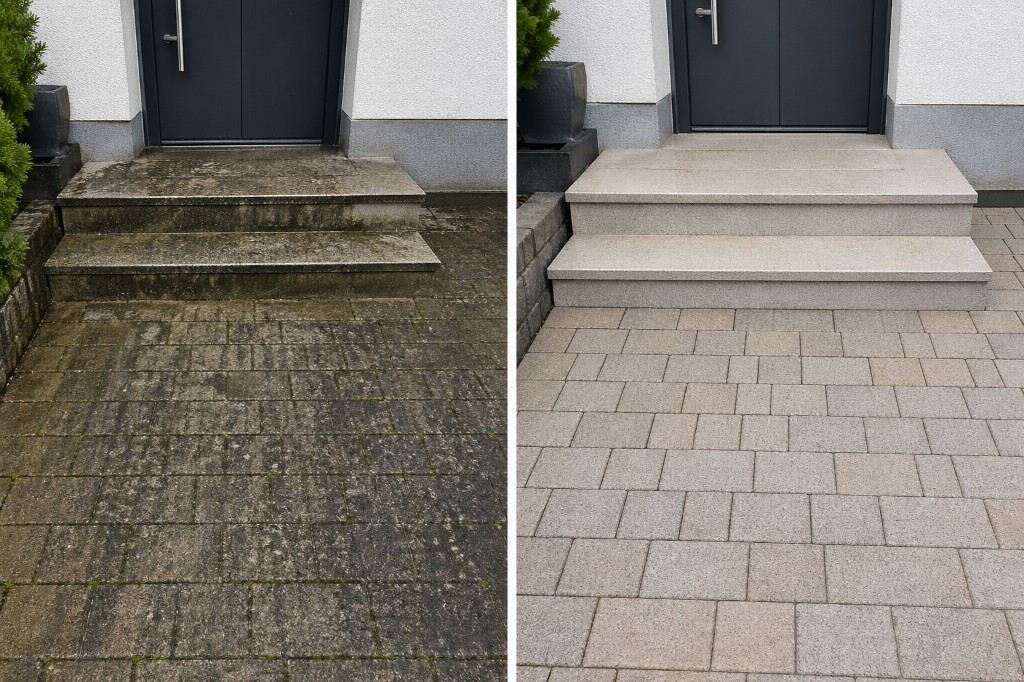 Vorher/Nachher: Beispiel 3 – Treppen/Podest-Reinigung